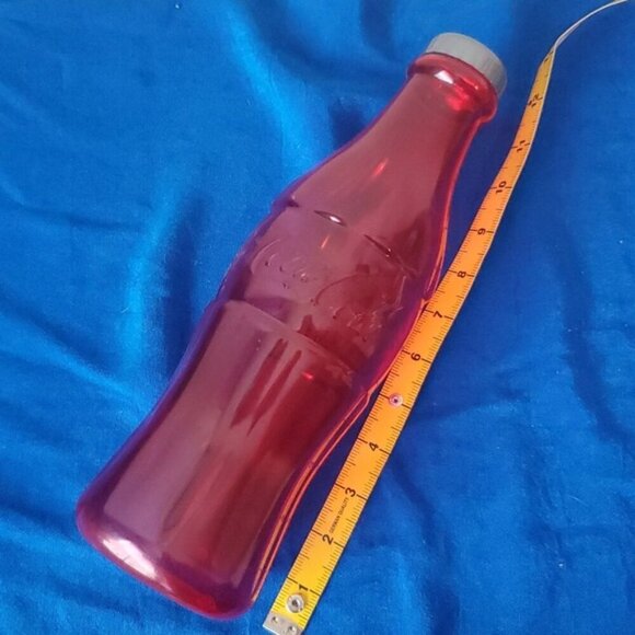 Flexcraft 11.5" Red Plastic Coca-cola Bottle Shaped Coin Bank - Picture 2 of 5